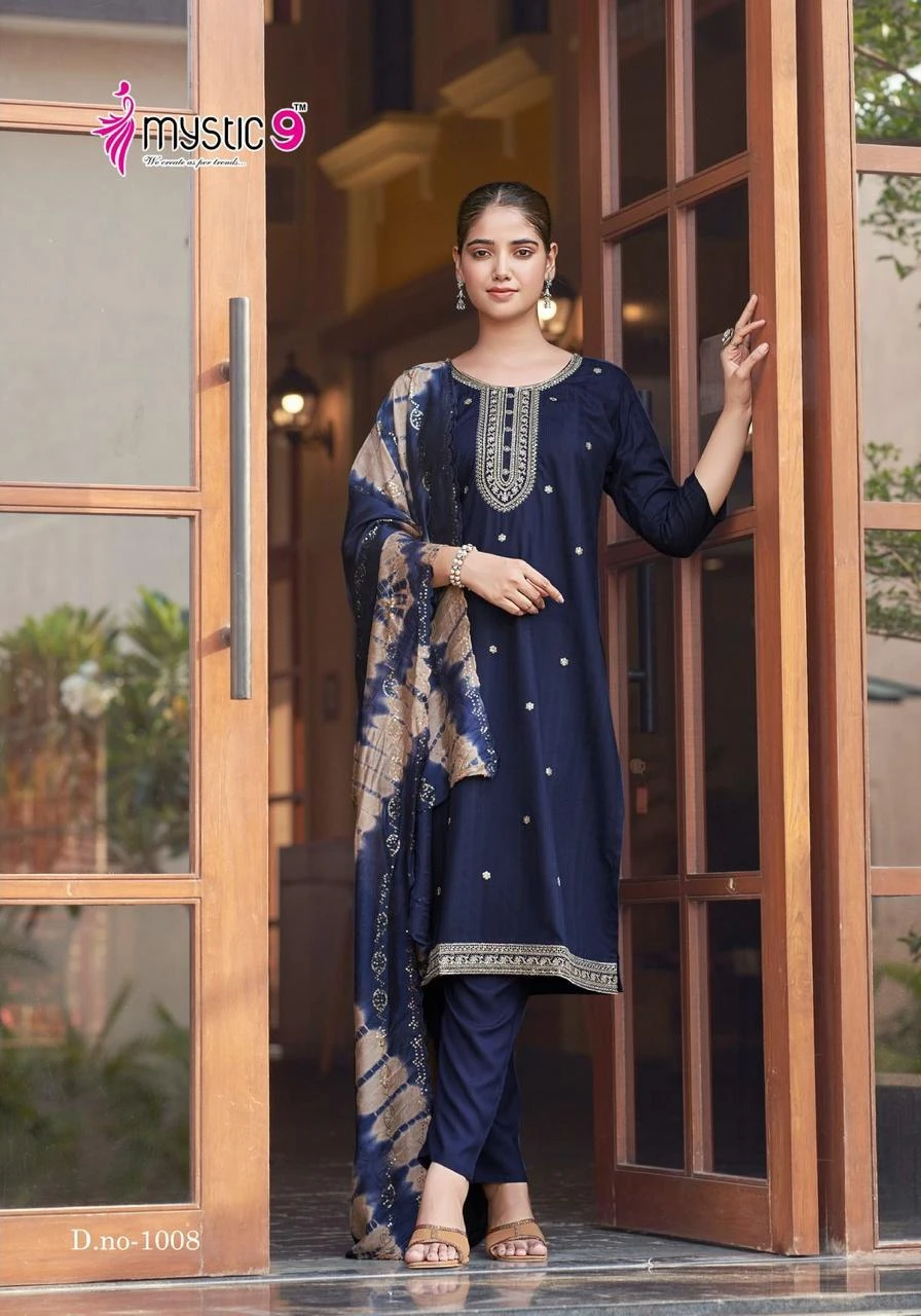 Mystic 9 Dolly Vol 1 Heavy Rayon Dobby Wholesale Readymade Salwar Suit Catalog — Wholesale Readymade Suit, MPA wholesale from Surat - Gallery Image 5